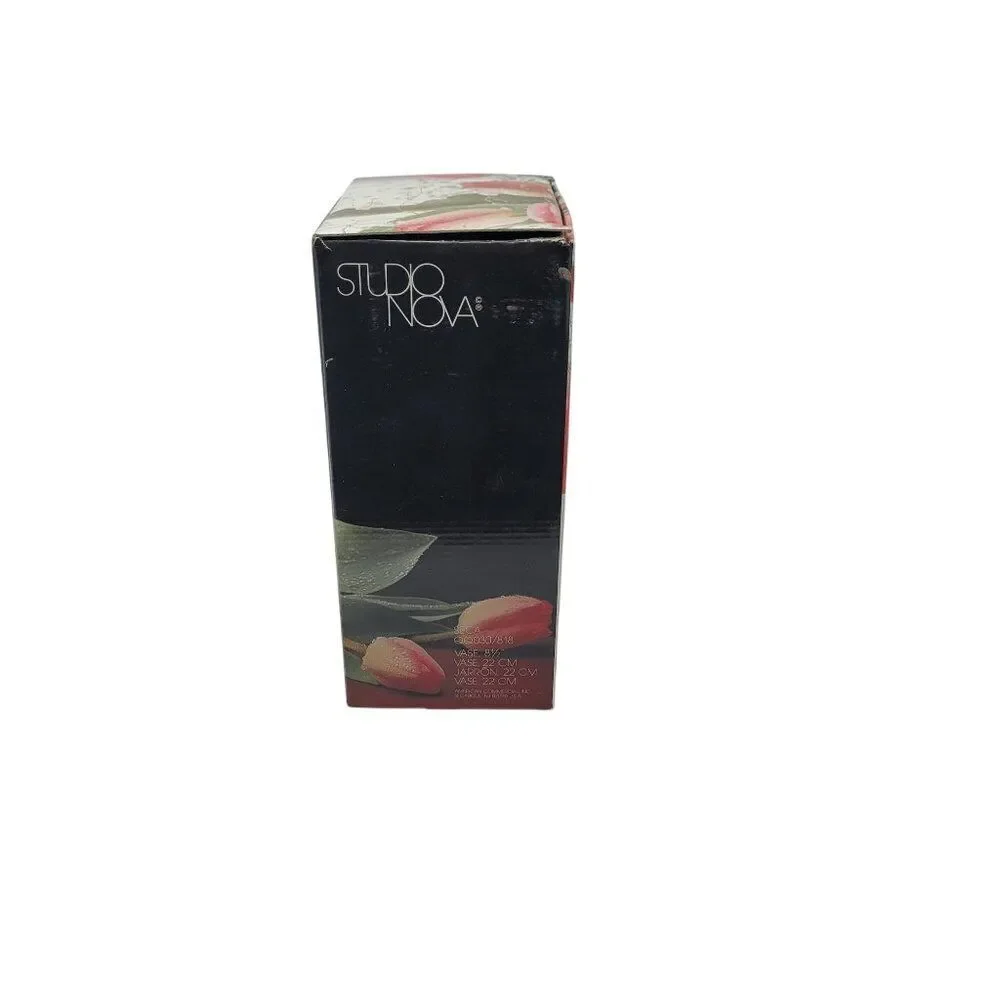Vintage 70s Studio Nova Crystal‎ Vase Ripple Wave Heavyweight Glass 8 1/2"  Gift - Picture 11 of 15